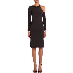 TOM FORD Single Cold Shoulder Long Sleeve Cady  Midi Dress Size: S | US4, IT40